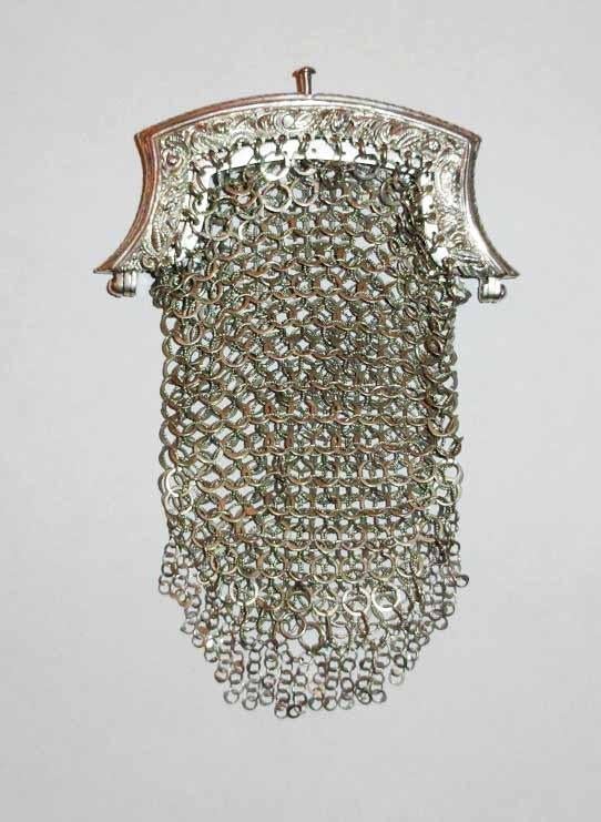 Beugeltas Zilver tasje Malienkolder Beurs biedermeier Buidel, Antiek en Kunst, Verzenden, Zilver