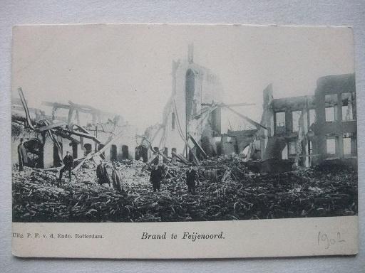 P176 Drie ansichtkaart Rotterdam - Brand te Feijenoord, Verzenden, Voor 1920, Ongelopen, Zuid-Holland