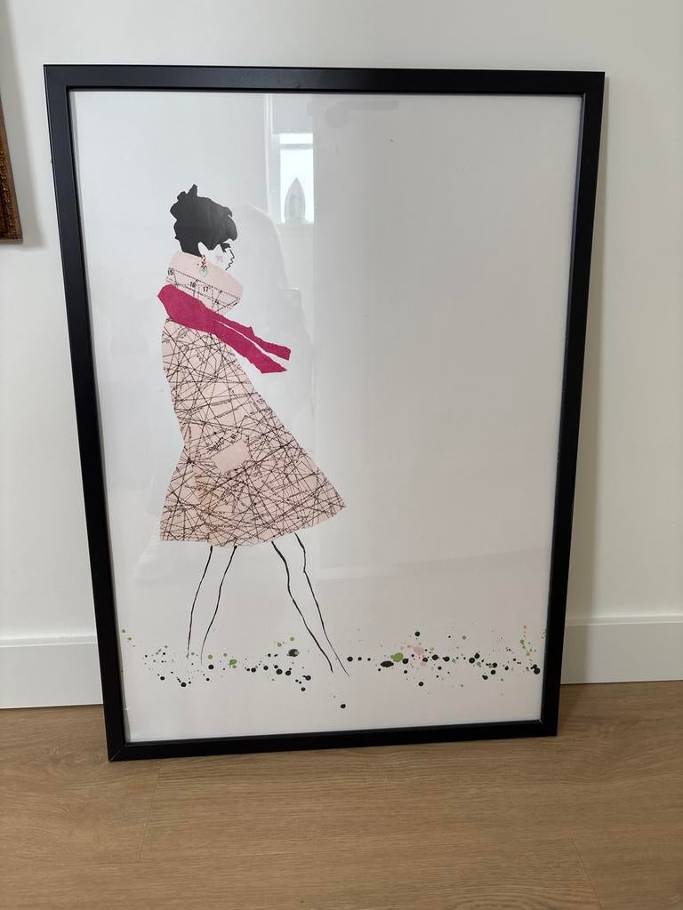 Ingelijste tekening 40x60 cm incl zwarte lijst, Ophalen