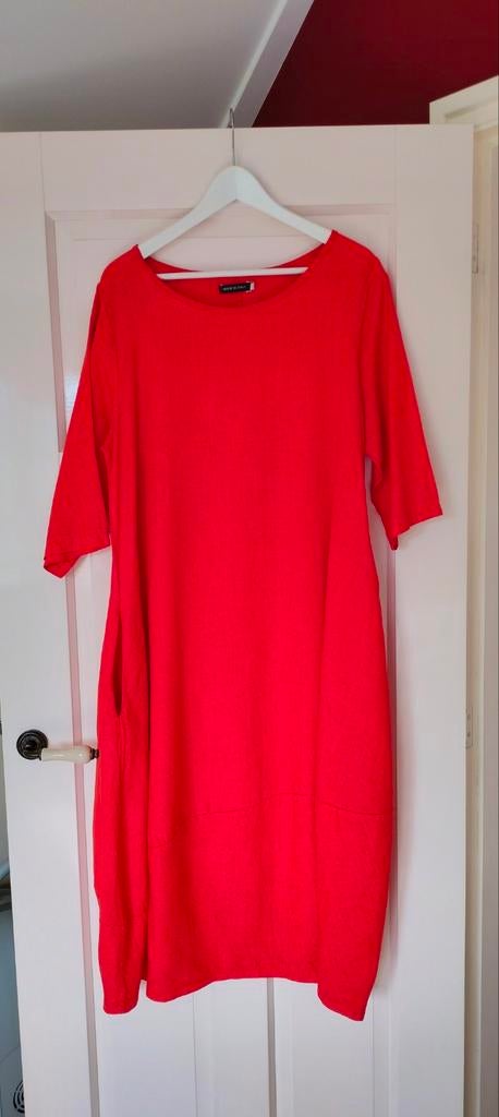 Oranje linnen jurk, maat 36, Oranje, Ophalen of Verzenden, Zo goed als nieuw, Maat 36 (S)