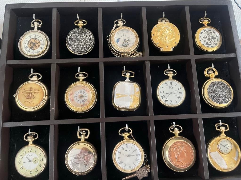 Collectie zakhorloges met doosjes en certificaten, Sieraden, Tassen en Uiterlijk, Horloges | Antiek, Ophalen of Verzenden