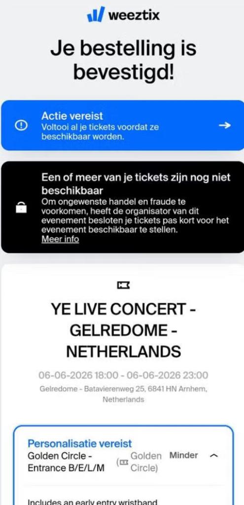 2x Golden Circle - Ye / Kanye West - tickets, Tickets en Kaartjes, Concerten | Pop, Twee personen, Juni
