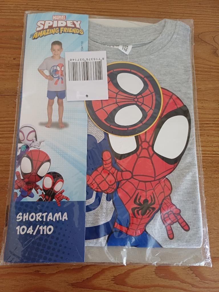Marvel Spiderman kinderpyjama Shortama m104/110 Nieuw, Nacht- of Onderkleding, Jongen of Meisje, Nieuw, Ophalen of Verzenden