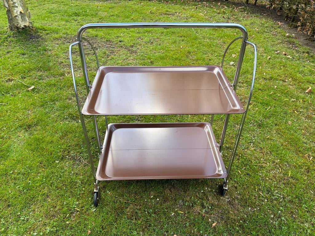 Vintage theewagen jaren 70,trolly,serveerwagen, Verzamelen, Retro, Ophalen of Verzenden, Huis en Inrichting