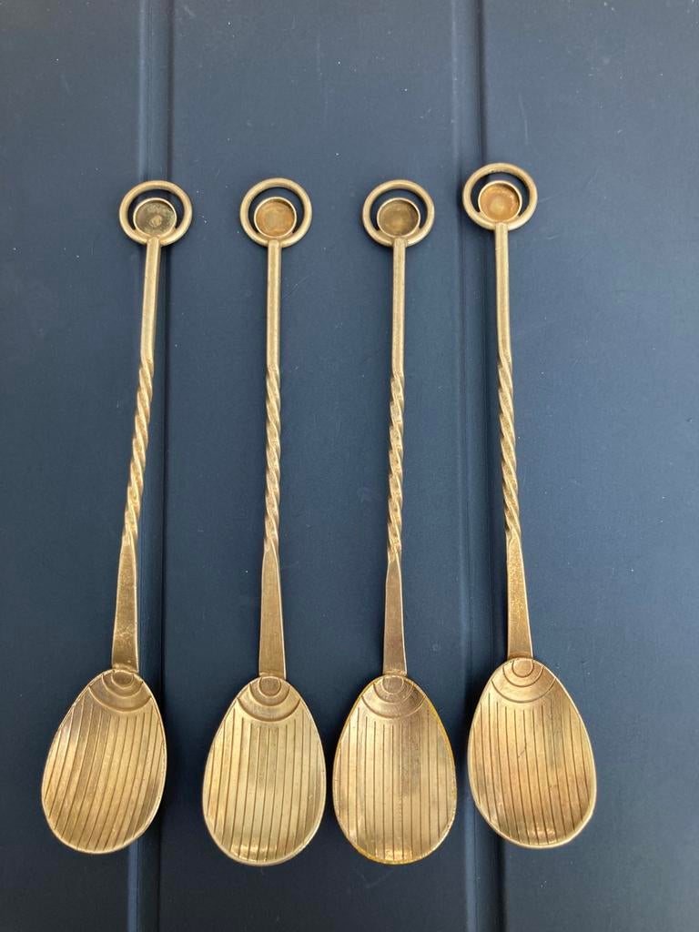 4 theelepels, Ophalen of Verzenden, Gebruikt, Rvs of Chroom, Los bestek