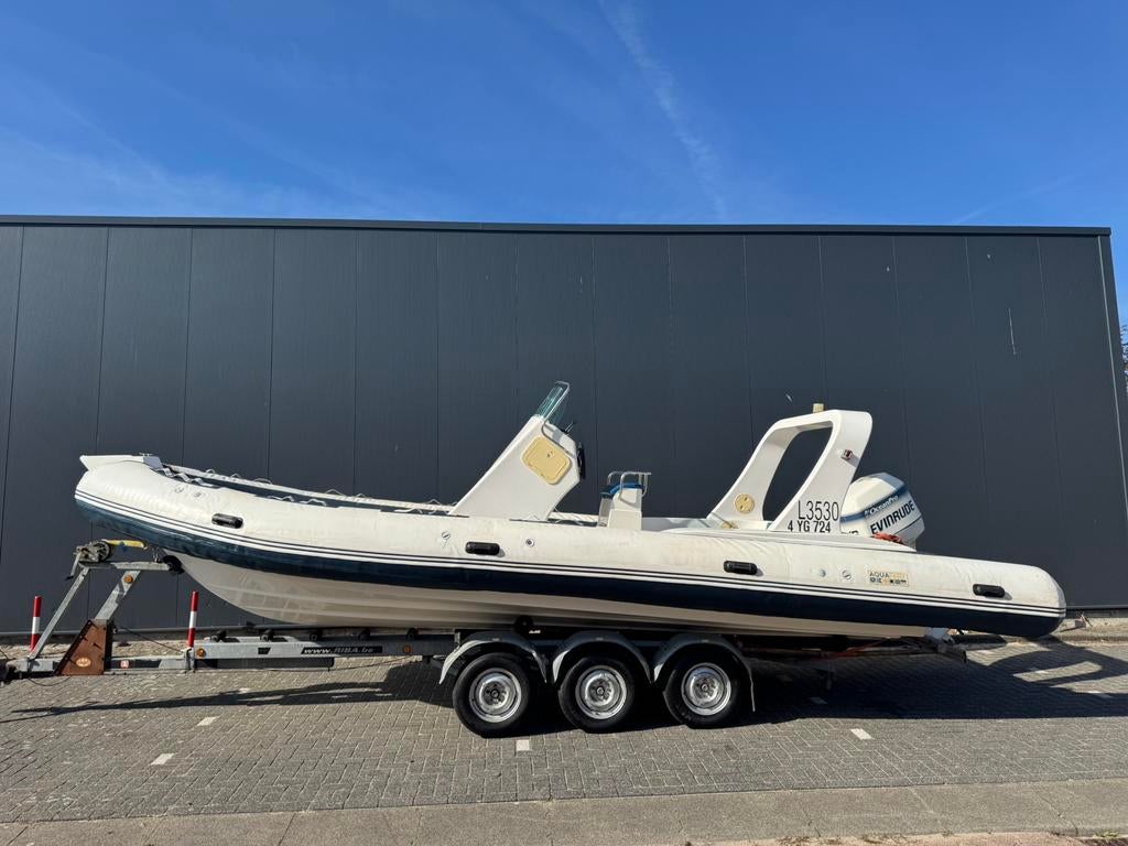 RIB AQUAPARX 760 |200 PK Evinrude OceanPro V6| Incl. Trailer, Overige merken, Gebruikt, Ophalen of Verzenden, Benzine