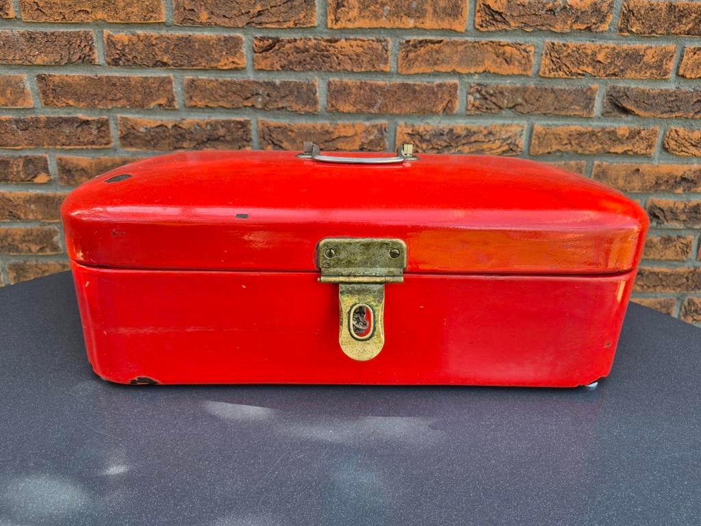 Vintage rode broodtrommel, Ophalen of Verzenden