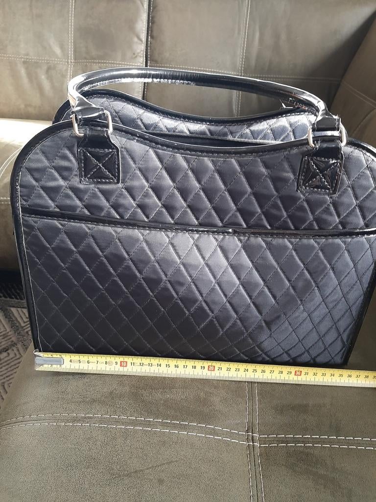 Tas om hondje of poes te vervoeren zwart met lak, Ophalen of Verzenden, Zo goed als nieuw