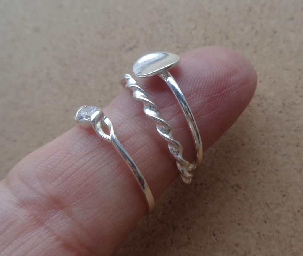 zilveren ringen set drie stuks STE BEE [1026], Verzenden, Nieuw, 17 tot 18, Dame