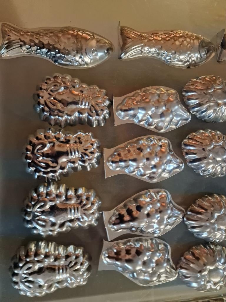 Vintage metalen bakvormpjes - diverse vormen, Ophalen of Verzenden