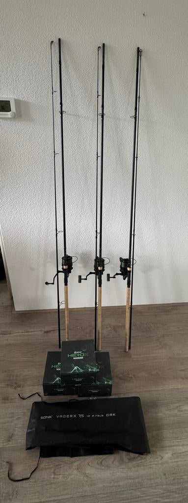 Sonik karperhengels met molens, Ophalen, Zo goed als nieuw, Complete set