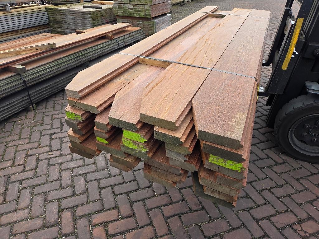 27.47 m2 Azobé hardhouten damwand 5 cm dik - nr: HP80, Ophalen, Planken, Nieuw, Hardhout
