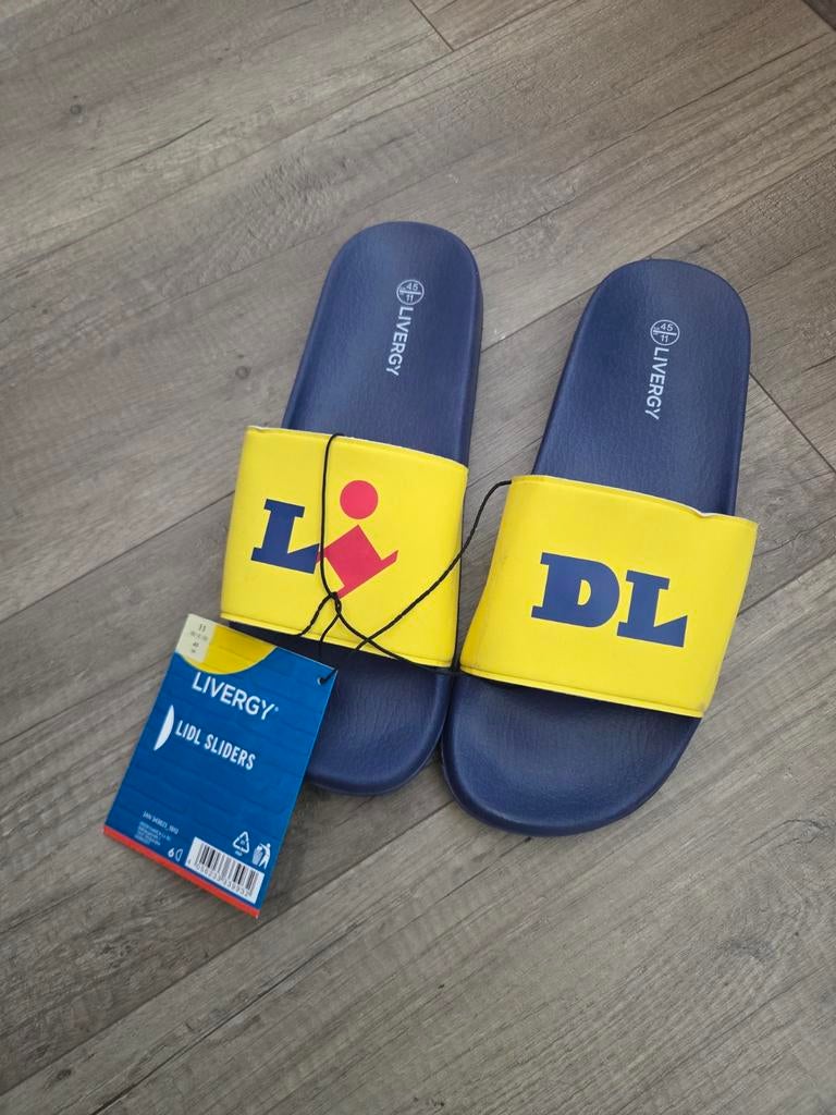 Nieuwe Lidl slippers - maten 45 en 46, Slippers, Blauw, Lidl, Nieuw