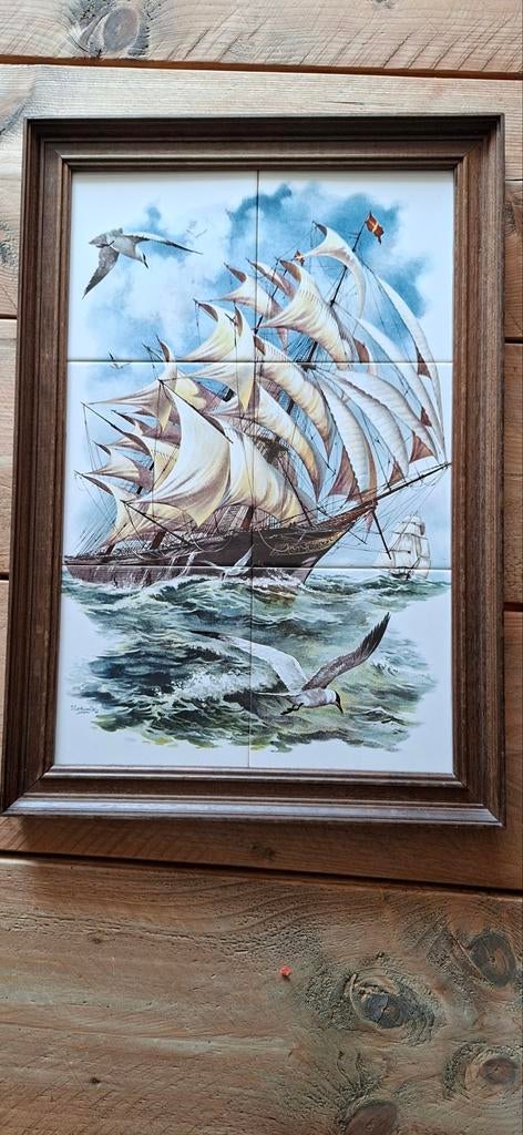 Prachtig tegeltableau J.C.V. Hunnik zijlschip, Antiek en Kunst, Ophalen