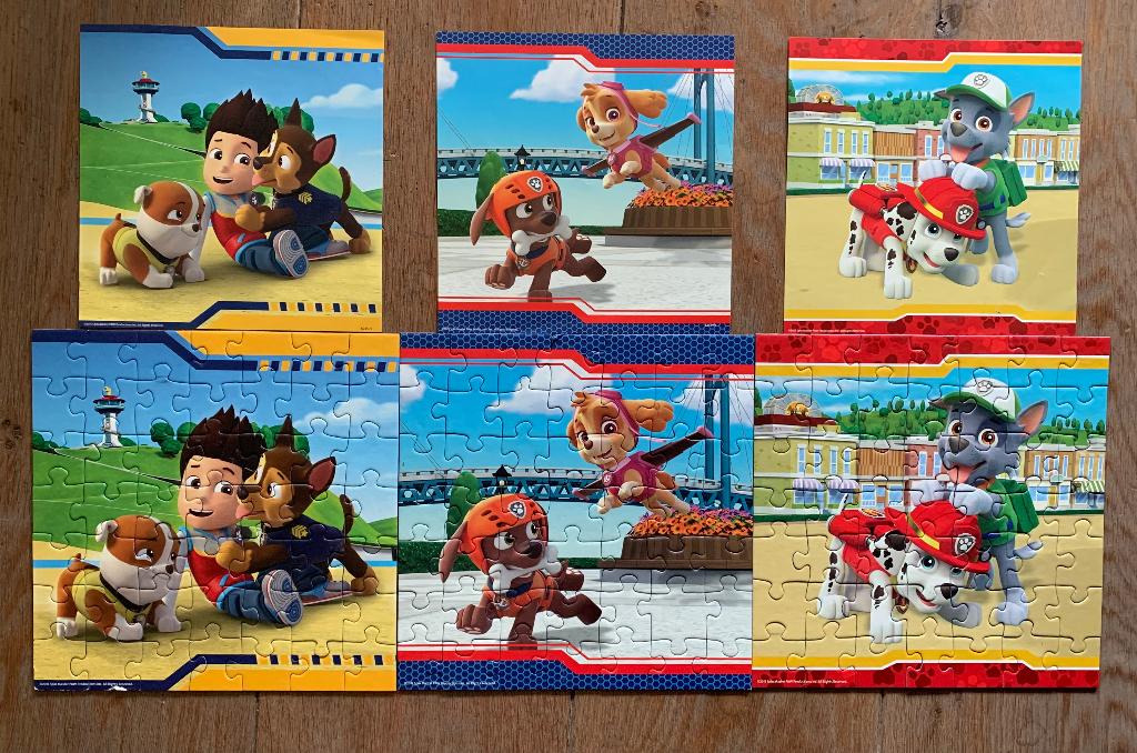 Paw Patrol puzzel 3x (49 stukken), Ophalen of Verzenden, 10 tot 50 stukjes, Gebruikt, 4 tot 6 jaar