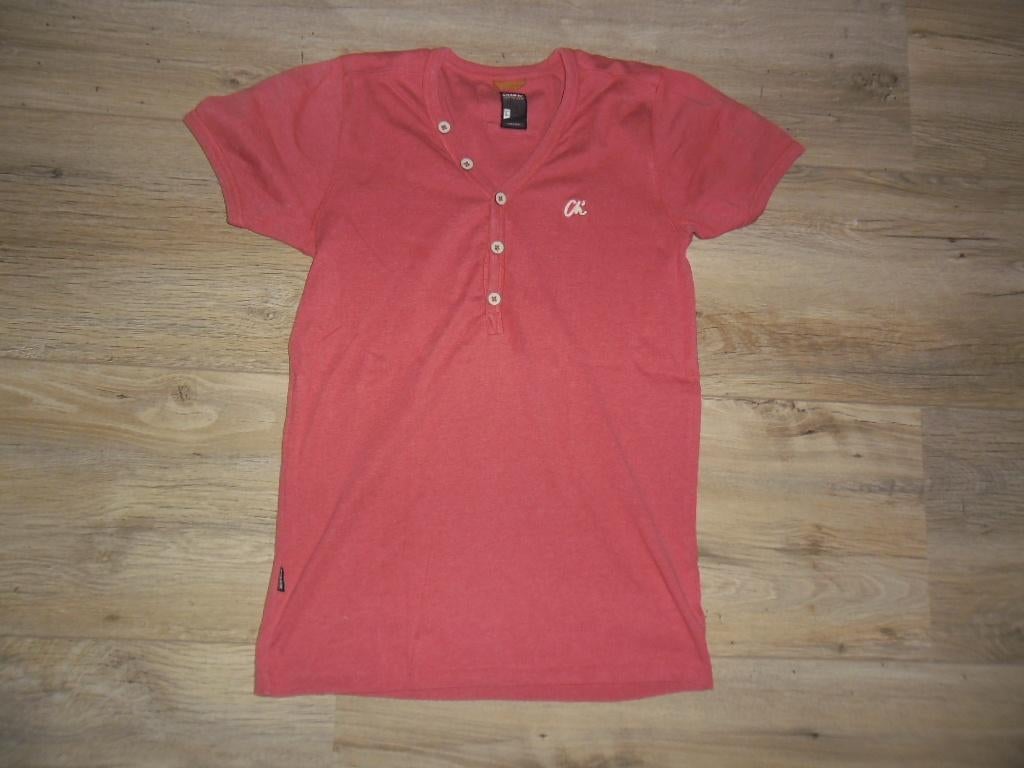 Chasin Rood T-shirt Met Knoopjes Maat L, Kleding | Heren, T-shirts, Gedragen, Maat 52/54 (L), Rood, Ophalen of Verzenden