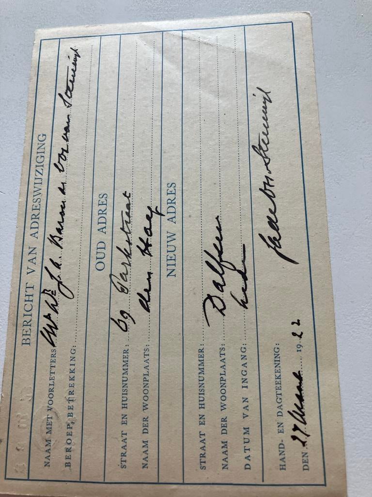 Bericht van Adreswijziging - 1922, Postzegels en Munten, Postzegels | Nederland, Ophalen, T/m 1940, Gestempeld