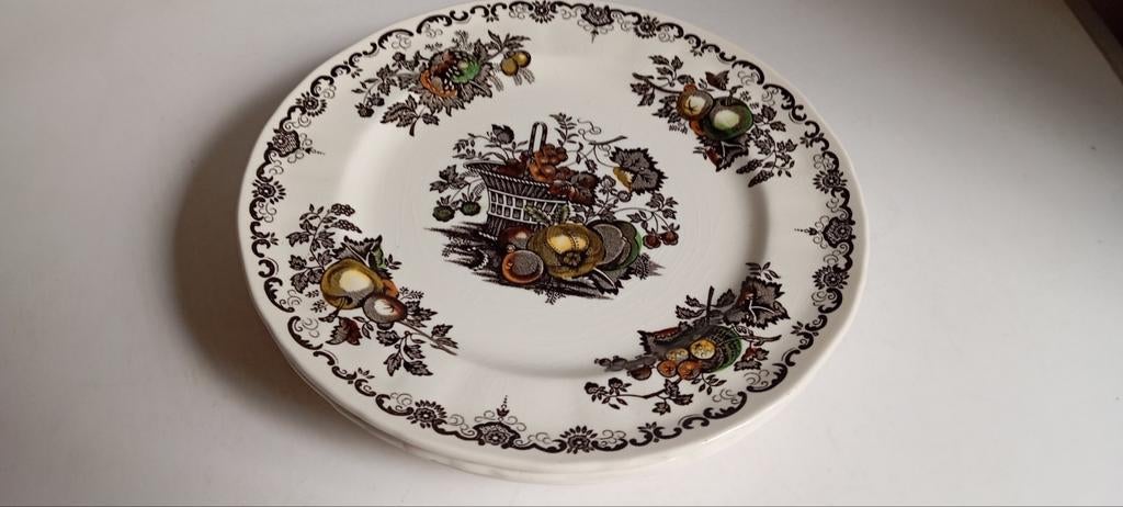 vintage Masons Ironstone fruit basket serviesdelen 6 borden, Antiek en Kunst, Ophalen of Verzenden