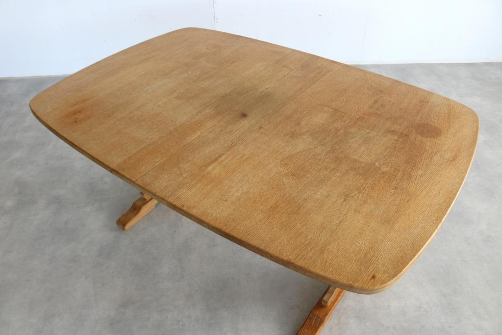 brutalist eettafel | vintage tafel | eiken | verlengbaar, Huis en Inrichting, Tafels | Eettafels, Gebruikt, ., Eikenhout, Vijf personen of meer