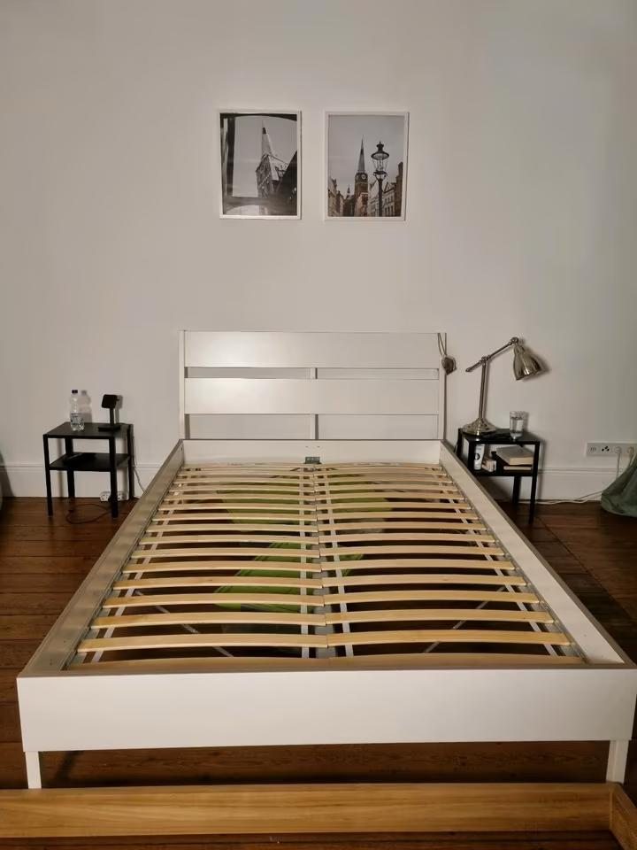 Ikea bed Trysil 140 x 200, Ophalen, Gebruikt, Eenpersoons, Wit