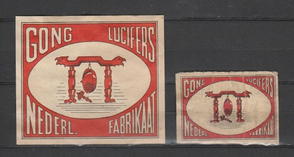 Lucifermerken, Gong   (1459), Verzenden, Gebruikt, Luciferdoosjes of -merken