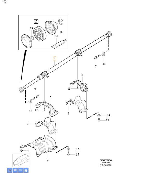 Cardan-as 30787840 Volvo V70, Ophalen, Gebruikt, Volvo