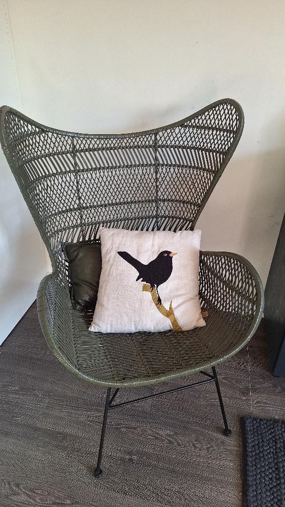 HK living bohemian Eggchair Rattan, Huis en Inrichting, Ophalen, Minder dan 75 cm, Zo goed als nieuw, Kan bij veel stijlen