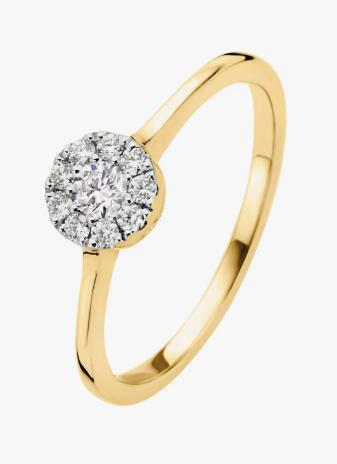 Diamond point verlovingsring goud, Sieraden, Tassen en Uiterlijk, Ophalen of Verzenden, Met edelsteen, Dame, Goud