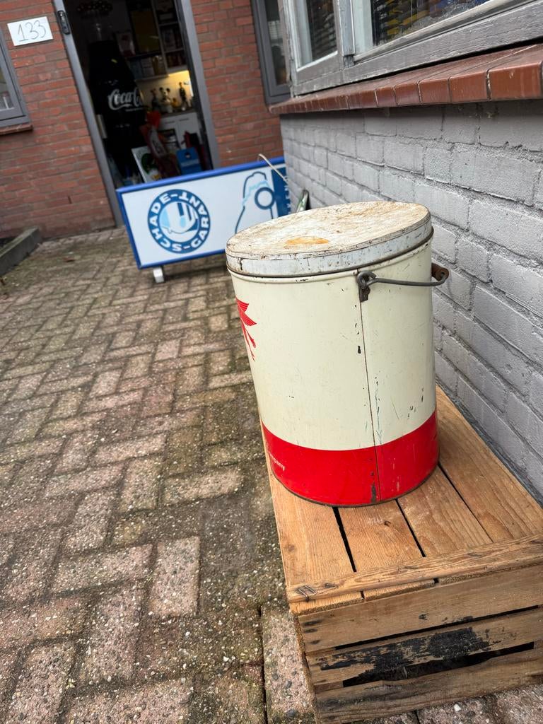 Vintage groot Mobiloil reclame blik, Verzamelen, Ophalen of Verzenden, Gebruikt, Overige, Overige merken