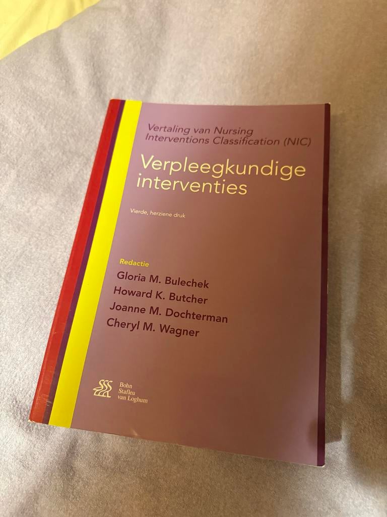 Verpleegkundige Interventies (NIC) 4de druk, Boeken, Studieboeken en Cursussen, Zo goed als nieuw, HBO, Gamma, Ophalen of Verzenden
