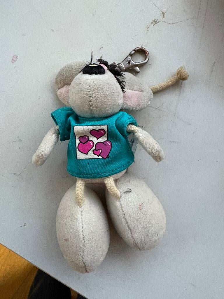 Diddl pluche sleutelhanger muis – Love shirt – origineel, Verzenden, Zo goed als nieuw