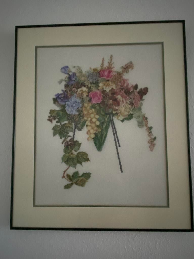 Geborduurd schilderij vaas met bloemen, Ophalen