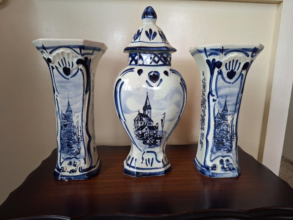 Delfts blauw kaststel, 3-delig, Ophalen