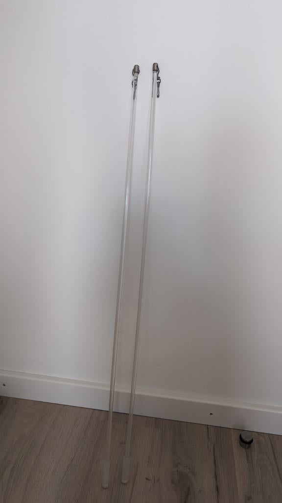 2 Transparante Gordijn Trekstangen - Gebruikt, Huis en Inrichting, Ophalen of Verzenden, Gebruikt, 200 cm of meer