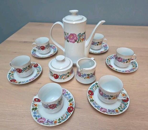 Kalocsa Handgeschilderd Koffie/Thee Servies - Compleet, Ophalen of Verzenden