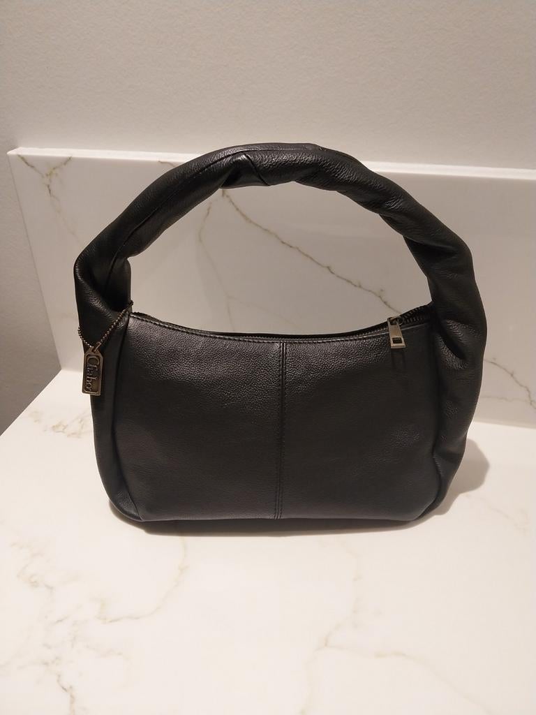 Zwarte leren handtas van het merk Chabo, Sieraden, Tassen en Uiterlijk, Tassen | Damestassen, Ophalen, Handtas
