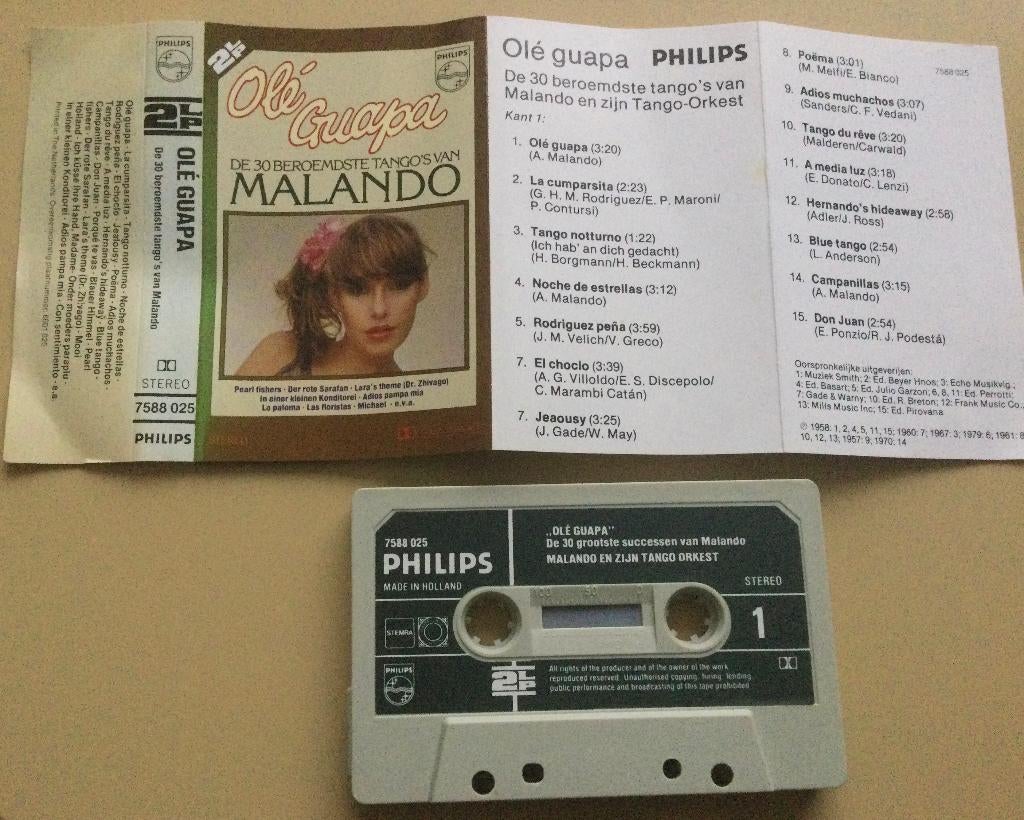 Malando olé guapa mc, Gebruikt, Wereldmuziek, 1 bandje, Ophalen of Verzenden