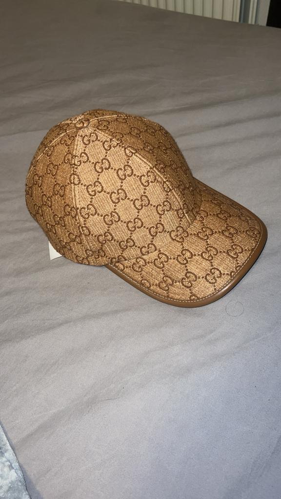 Gucci cap brown, Ophalen of Verzenden, Zo goed als nieuw, 57 cm (M, 7⅛ inch) of minder, Pet