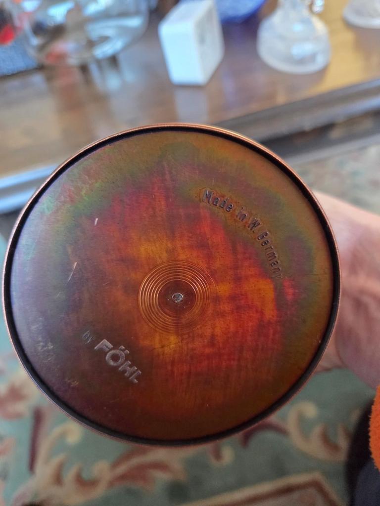 Vintage Föhl Kaars/Windlicht, Huis en Inrichting, Woonaccessoires | Kandelaars en Kaarsen, Ophalen, Gebruikt, Metaal, Kandelaar