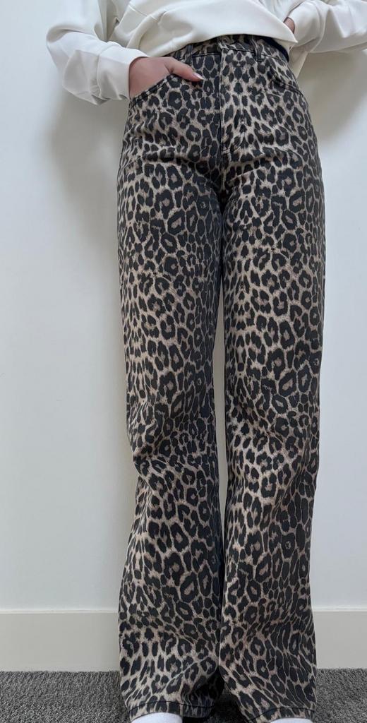 Jeans met panterprint - Seven Sisters XS, Bruin, Ophalen of Verzenden, Zo goed als nieuw, Maat 34 (XS) of kleiner