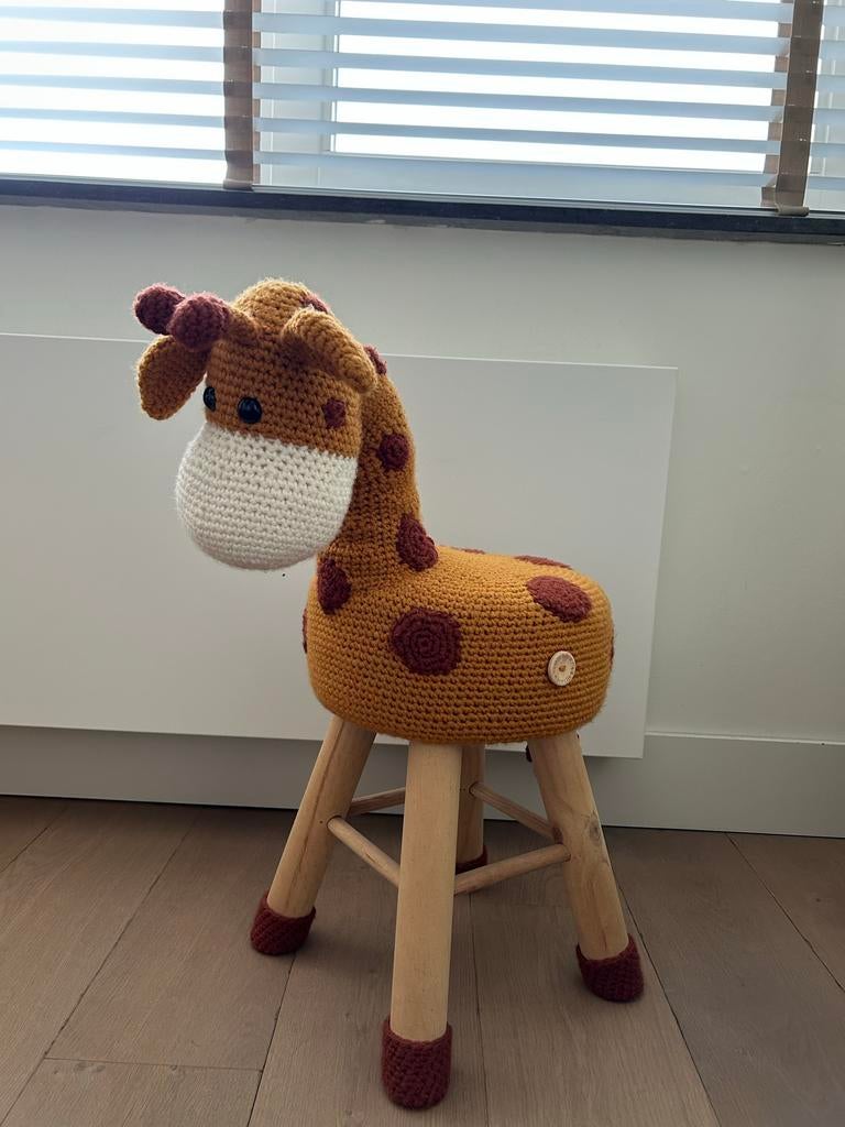 Superleuke gehaakte giraffe kruk!, Ophalen of Verzenden, Gebruikt, Overige typen