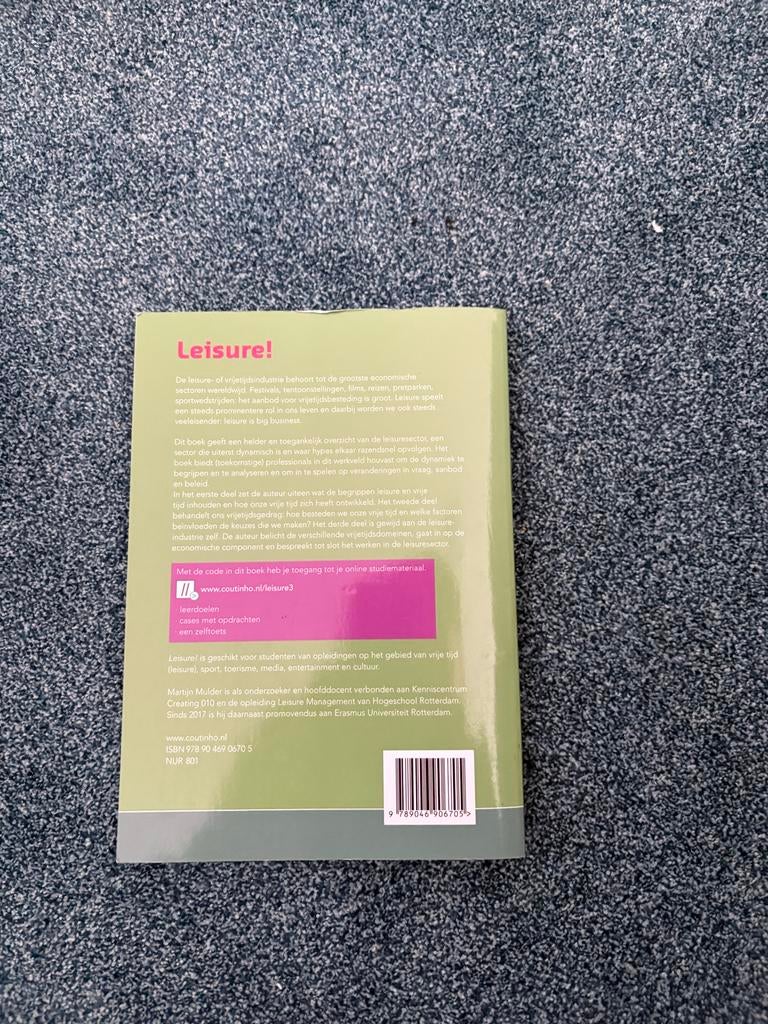 Leisure! Inleiding in de vrije tijd - Boek Martijn Mulder, Ophalen of Verzenden, Gamma, Zo goed als nieuw, HBO
