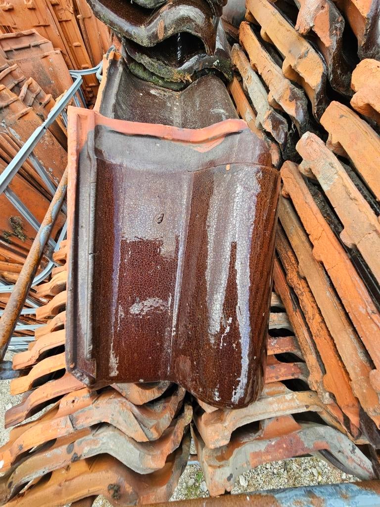 ca 1200 st groot romaanse dakpannen, Gebruikt, Steen of Klei, Ophalen of Verzenden, 15 m² of meer