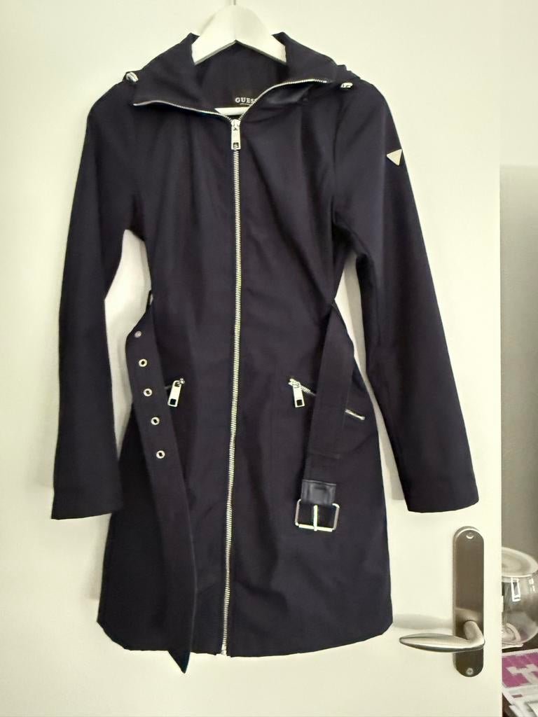 Guess Jas - Maat XS - Donkerblauw als nieuw, Ophalen of Verzenden, Gedragen, Maat 38/40 (M), Blauw