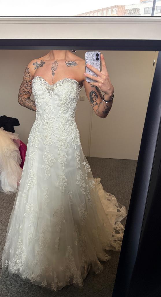 Trouwjurk Mori Lee by Madeline Gardner, Ophalen of Verzenden, Zo goed als nieuw, Wit, Trouwjurk