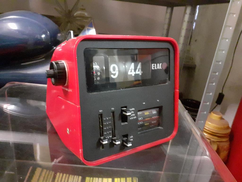 jaren 70 Elac rd 100 wekker radio space age design retro, Gebruikt, Wekker of Tafelklok, ?, Elac