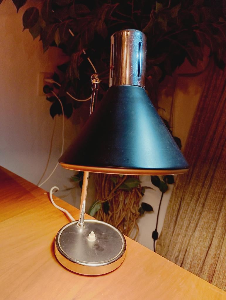 Vintage zwarte bureaulamp made Italy Florence, Ophalen of Verzenden