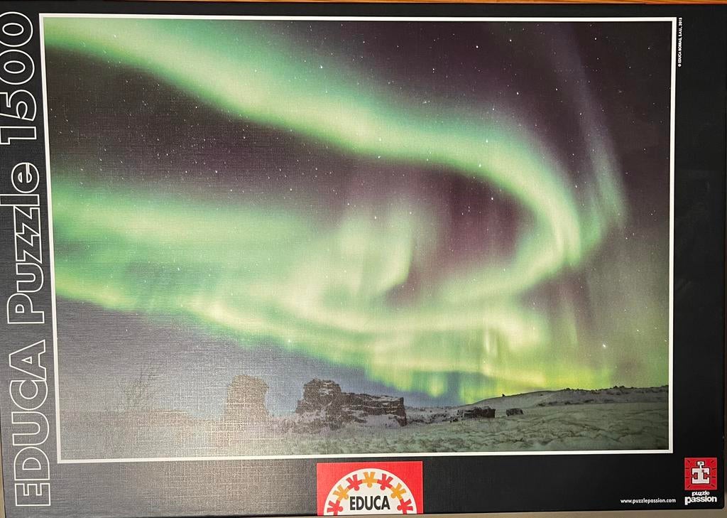 Prachtige Noorderlicht puzzel 1500 st, Hobby en Vrije tijd, Denksport en Puzzels, Ophalen, 500 t/m 1500 stukjes, Zo goed als nieuw