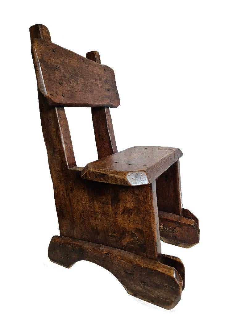 Fantastische vintage antiek Antroposofisch brutalist stoel, Ophalen, Gebruikt, Bruin, Eén