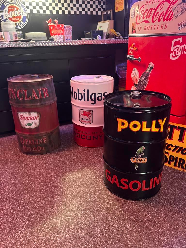 Vintage olietonnen, Ophalen of Verzenden, Zo goed als nieuw, Lichtbak of (neon) lamp